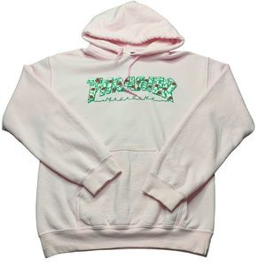 Thrasher Roses Logo Pink Hoodie Men's Small Skateboard Magazine Pullover.
